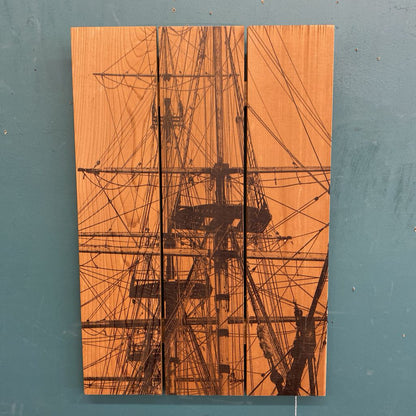 Wood Panels Ship Art