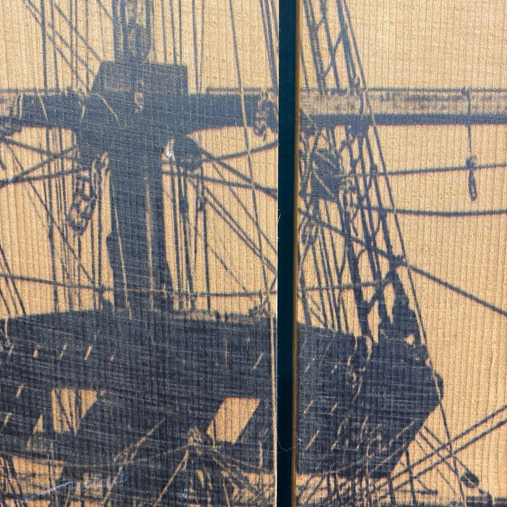 Wood Panels Ship Art