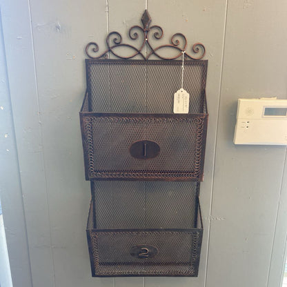 Scrolly Wire Wall Hung Magazine Rack