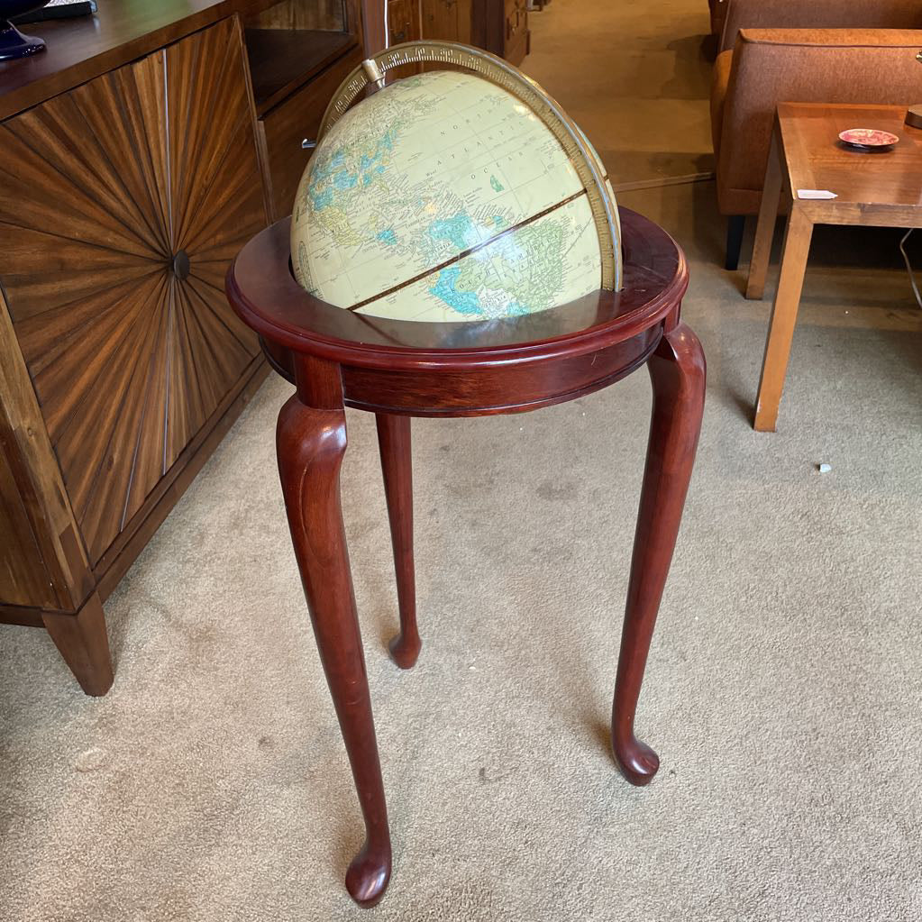 Vintage Imperial World Globe on Wood Flood Stand
