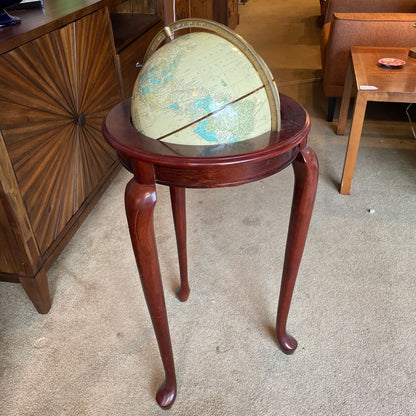Vintage Imperial World Globe on Wood Flood Stand