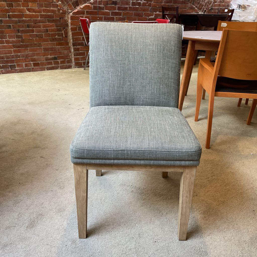 POTTERY BARN Green/Grey Upholstery Dining Cair