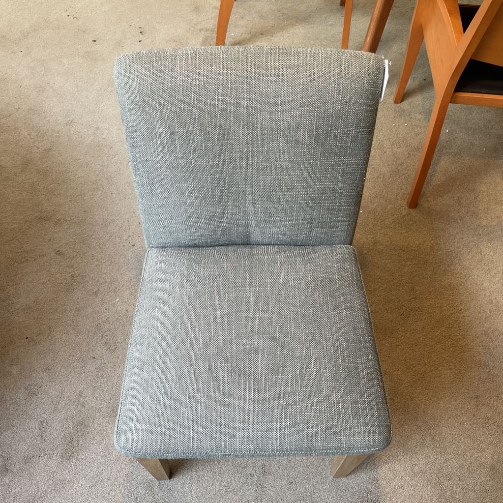 POTTERY BARN Green/Grey Upholstery Dining Cair
