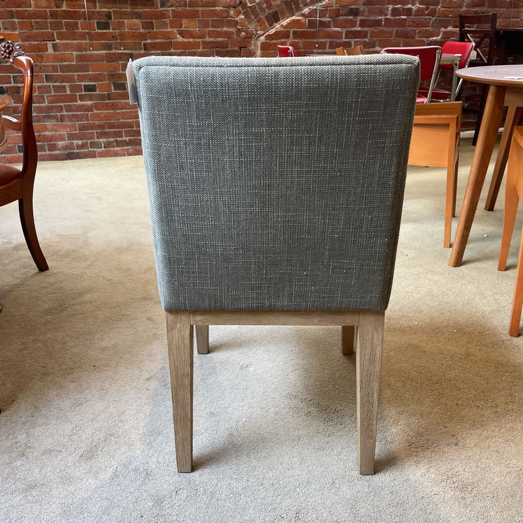 POTTERY BARN Green/Grey Upholstery Dining Cair