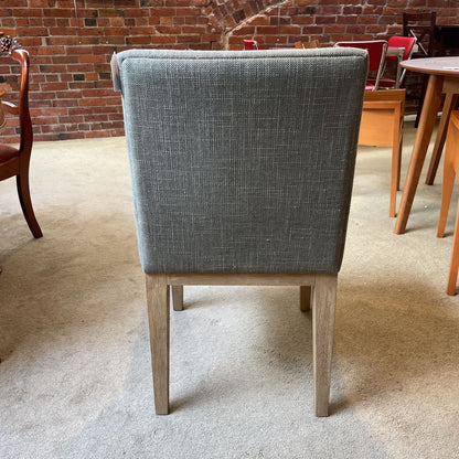 POTTERY BARN Green/Grey Upholstery Dining Cair