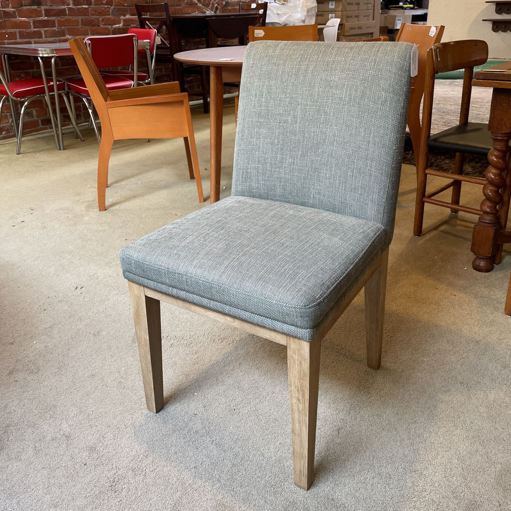POTTERY BARN Green/Grey Upholstery Dining Cair