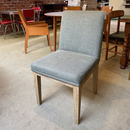 POTTERY BARN Green/Grey Upholstery Dining Cair