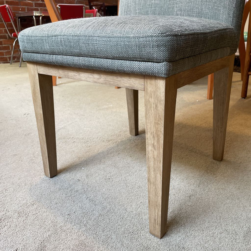 POTTERY BARN Green/Grey Upholstery Dining Cair