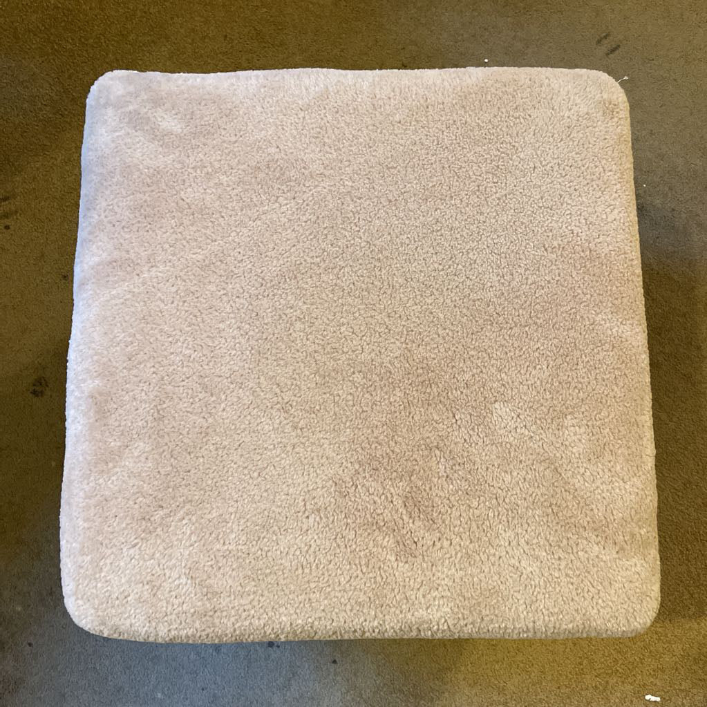 POTTERY BARN Brown Fuzzy Cube / Ottoman / Poof U OTTOMANS