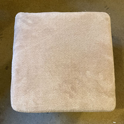 POTTERY BARN Brown Fuzzy Cube / Ottoman / Poof U OTTOMANS