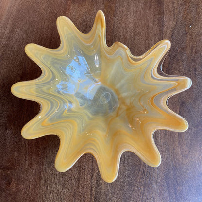 MURANO Yellow Splatter Glass Dish
