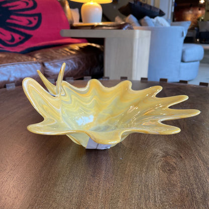 MURANO Yellow Splatter Glass Dish