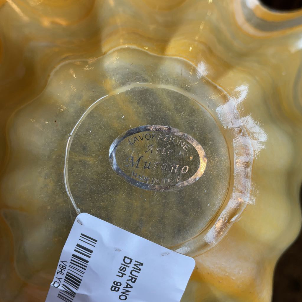 MURANO Yellow Splatter Glass Dish