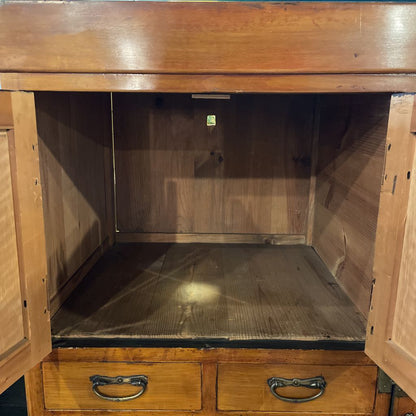Japanese Tansu Chest on Metal Stand w Glass Top C CABINETS