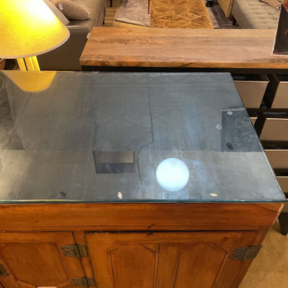 Japanese Tansu Chest on Metal Stand w Glass Top C CABINETS