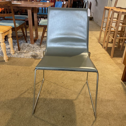 Andreu Grey Leather Contemparary Chair