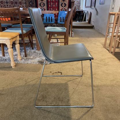 Andreu Grey Leather Contemparary Chair