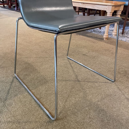 Andreu Grey Leather Contemparary Chair
