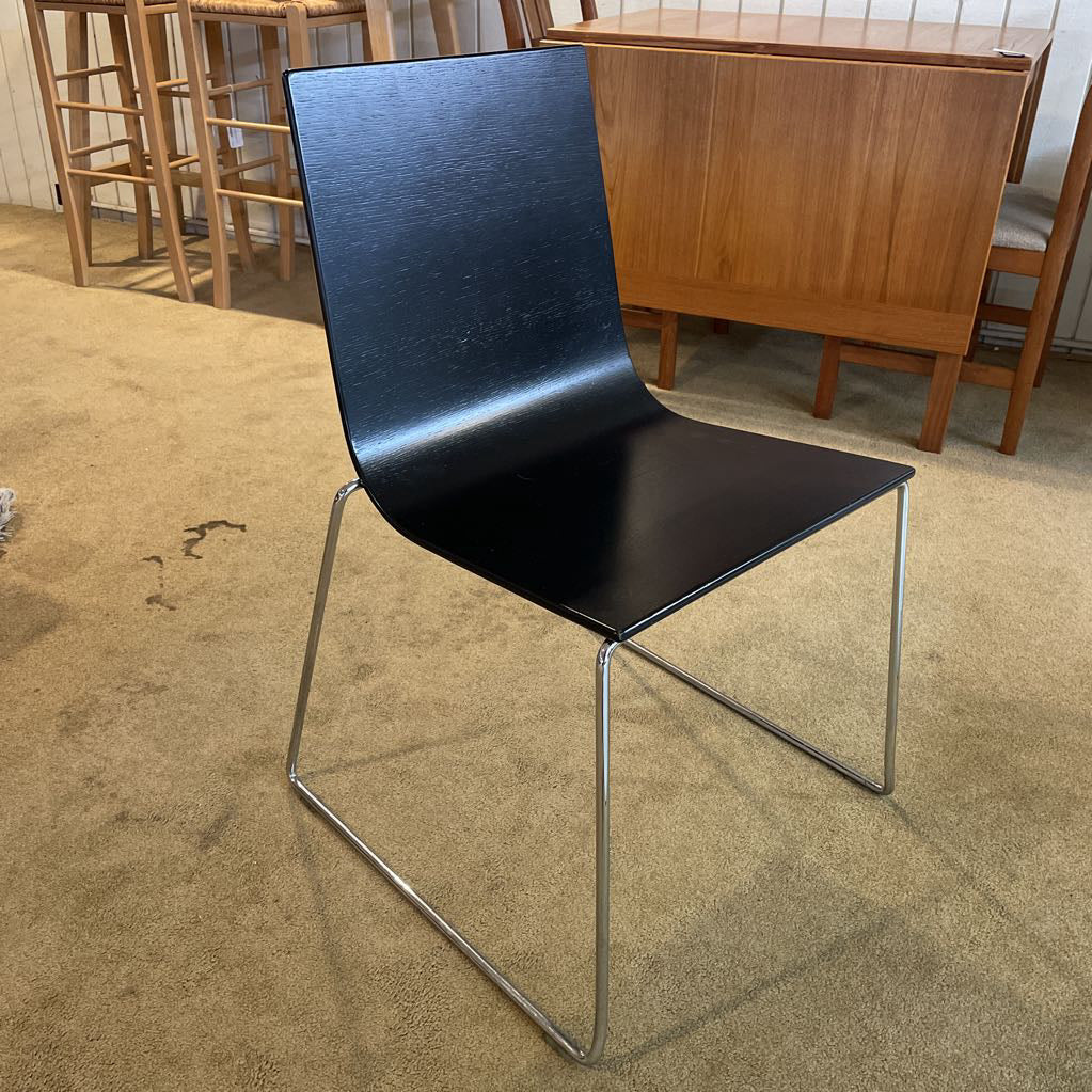 Andreu World Painted Black Chrome Dining Chair