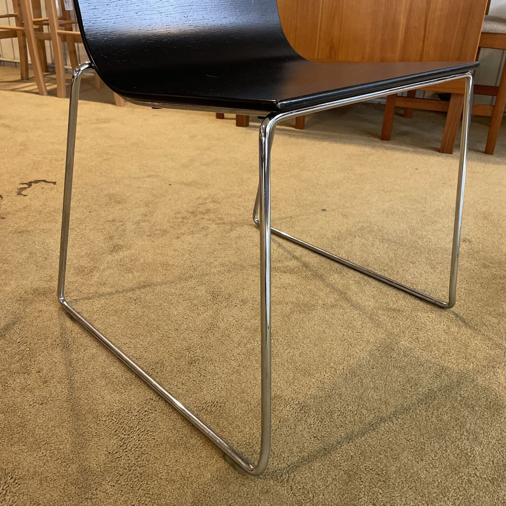 Andreu World Painted Black Chrome Dining Chair