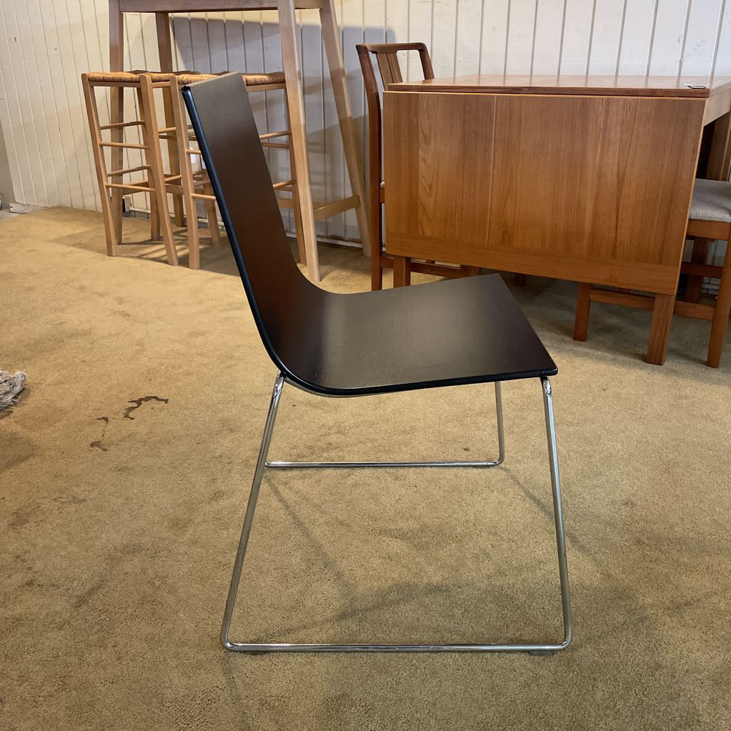 Andreu World Painted Black Chrome Dining Chair