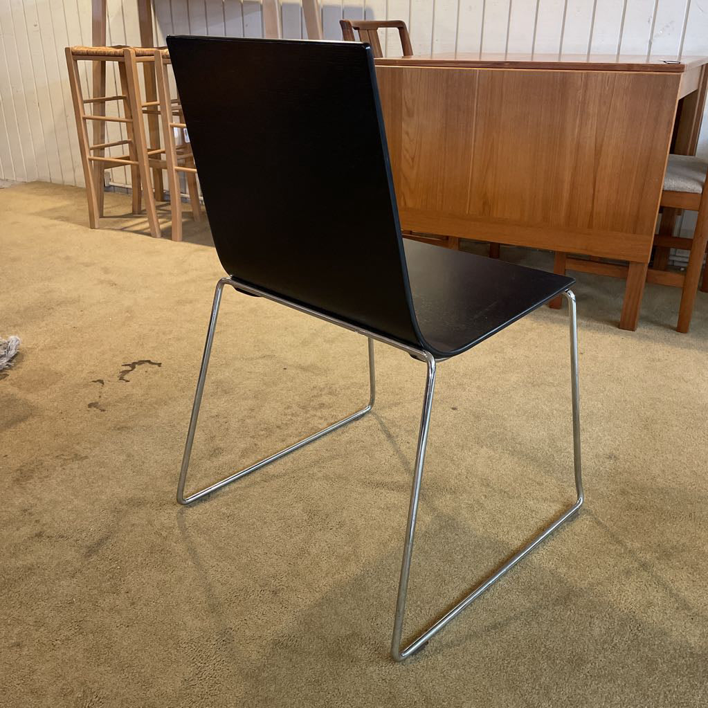 Andreu World Painted Black Chrome Dining Chair