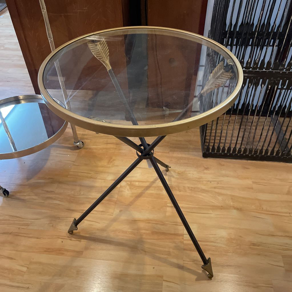 Arrow Base Glass End Table C SIDE TABLES