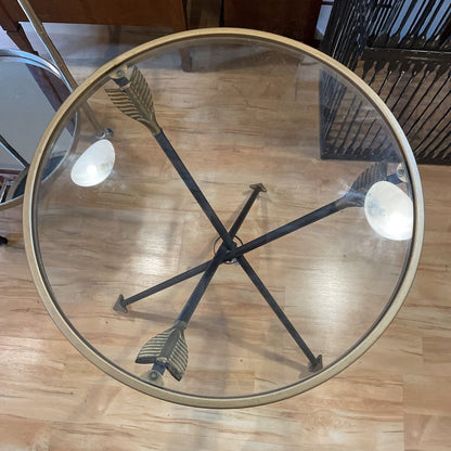 Arrow Base Glass End Table C SIDE TABLES