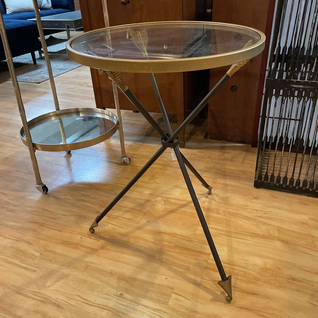 Arrow Base Glass End Table C SIDE TABLES