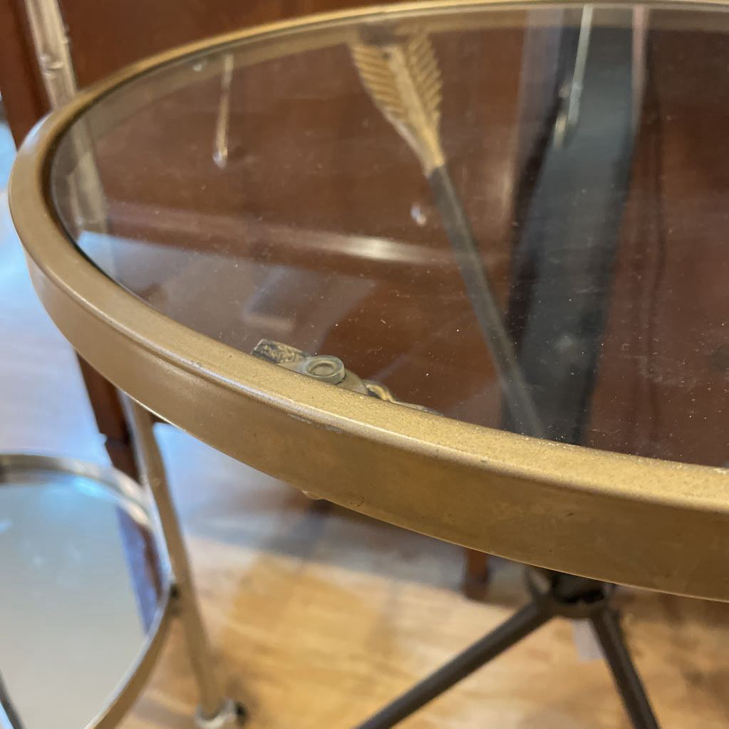 Arrow Base Glass End Table C SIDE TABLES