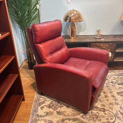 Red Leather Push Back Recliner