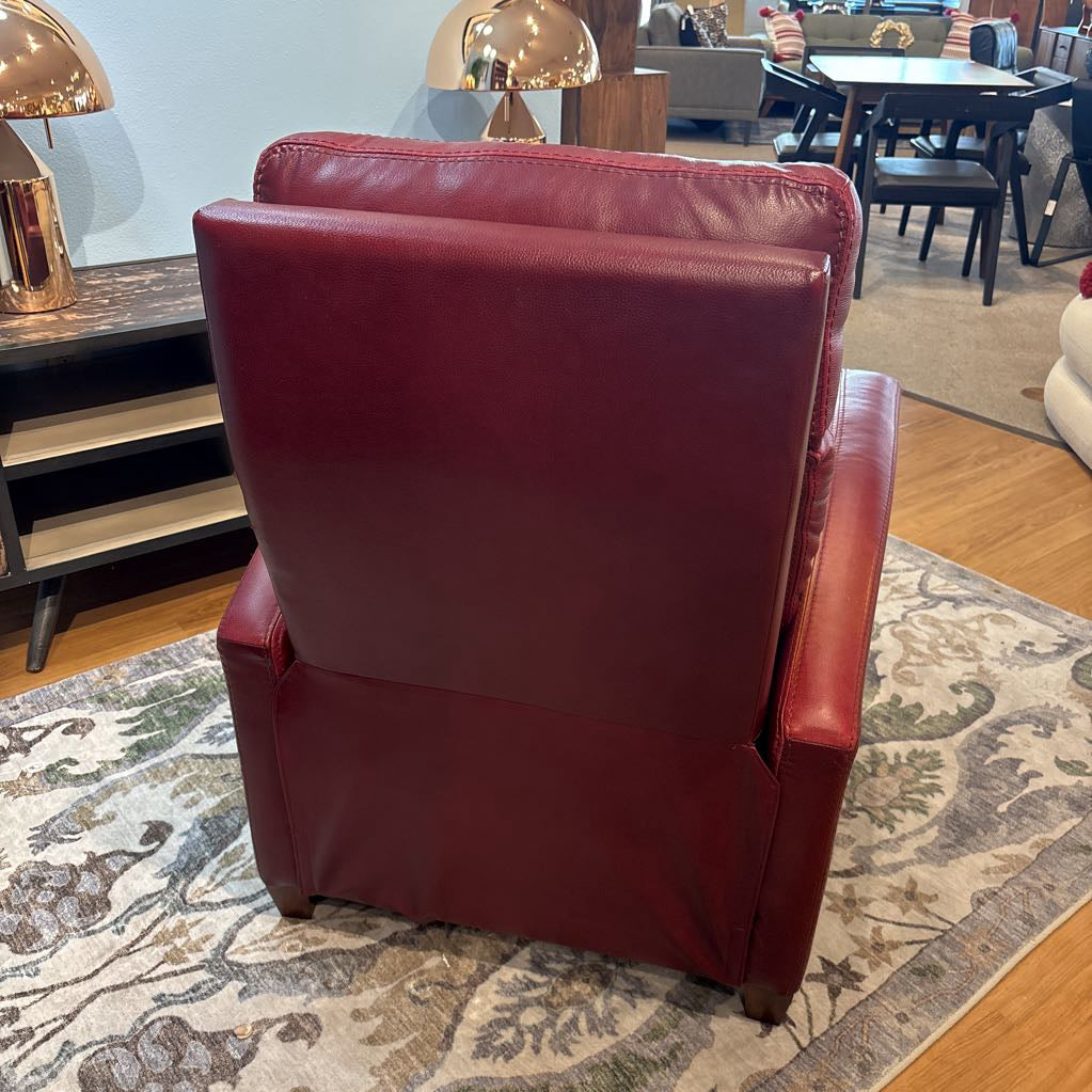 Red Leather Push Back Recliner