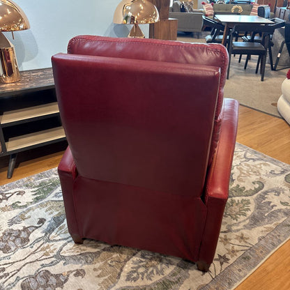 Red Leather Push Back Recliner