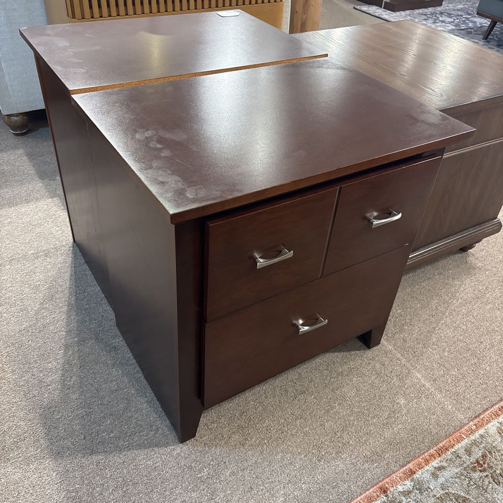 Cherry Wood 2 Drawer Nightstand