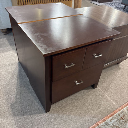 Cherry Wood 2 Drawer Nightstand