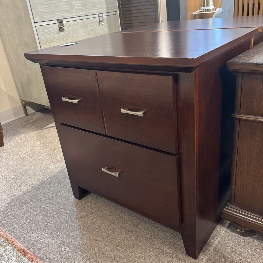 Cherry Wood 2 Drawer Nightstand