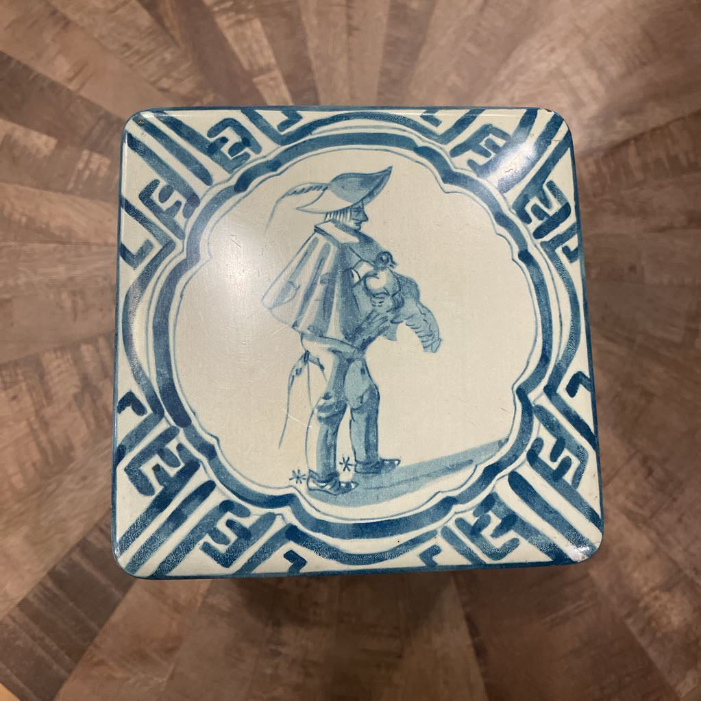Vintage Hunter & Animals Blue & White Tin SMALLS