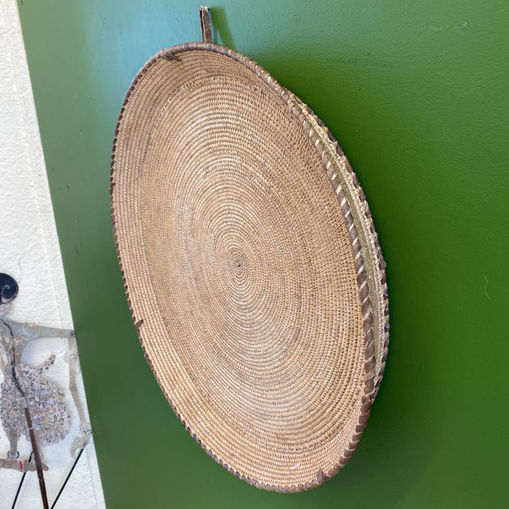 Intricate Weave Tribal Basket Tray