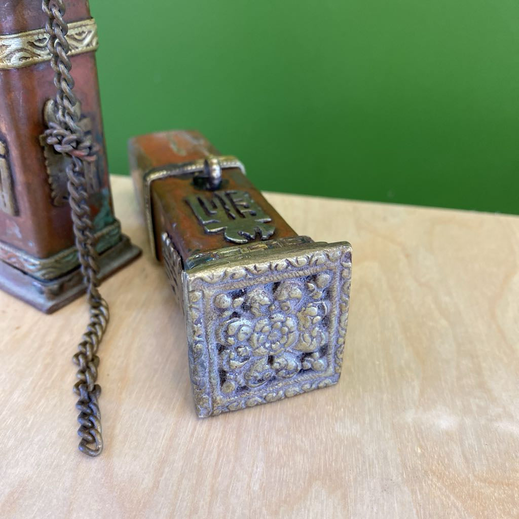 Tibetan Metal Incense Case