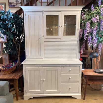 Lexington White Farmhouse Style 2 Piece Kitchen Cabinet