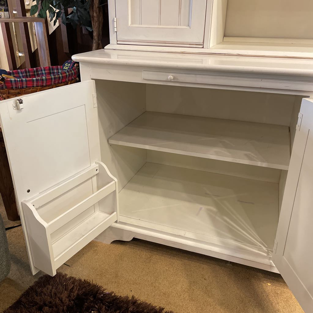 Lexington White Farmhouse Style 2 Piece Kitchen Cabinet