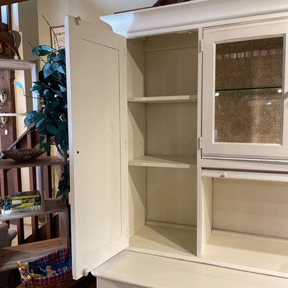 Lexington White Farmhouse Style 2 Piece Kitchen Cabinet