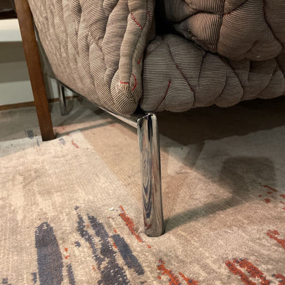 Moroso Gentry Gray Quilted RAF Sect. w/ Chrome Base *AS IS*