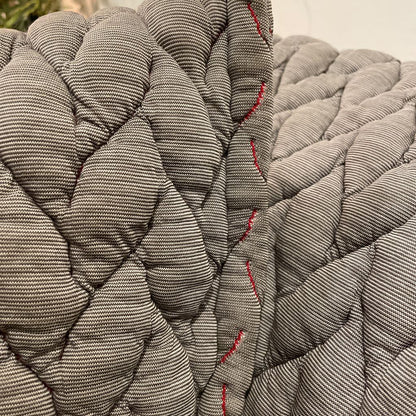 Moroso Gentry Gray Quilted RAF Sect. w/ Chrome Base *AS IS*