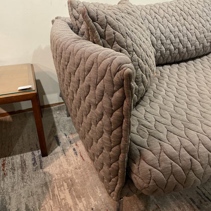 Moroso Gentry Gray Quilted RAF Sect. w/ Chrome Base *AS IS*