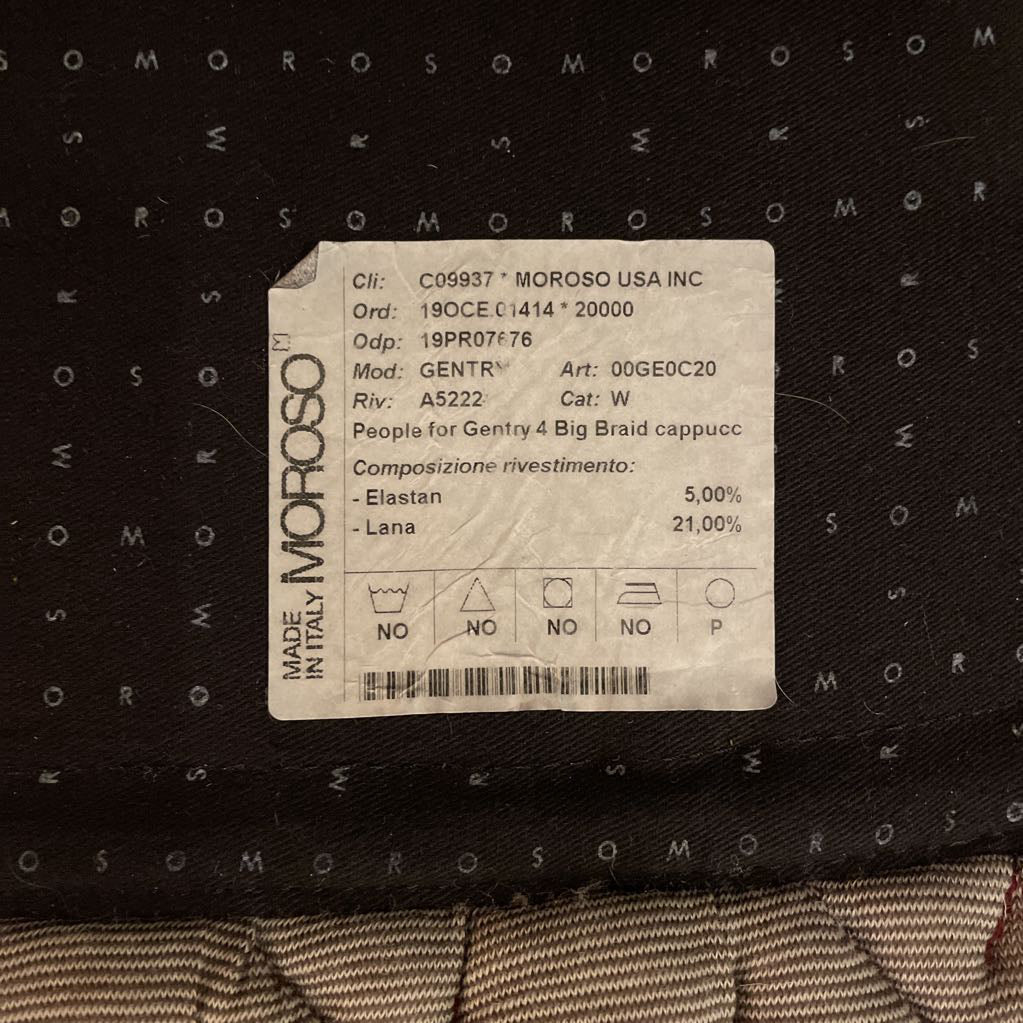 Moroso Gentry Gray Quilted RAF Sect. w/ Chrome Base *AS IS*