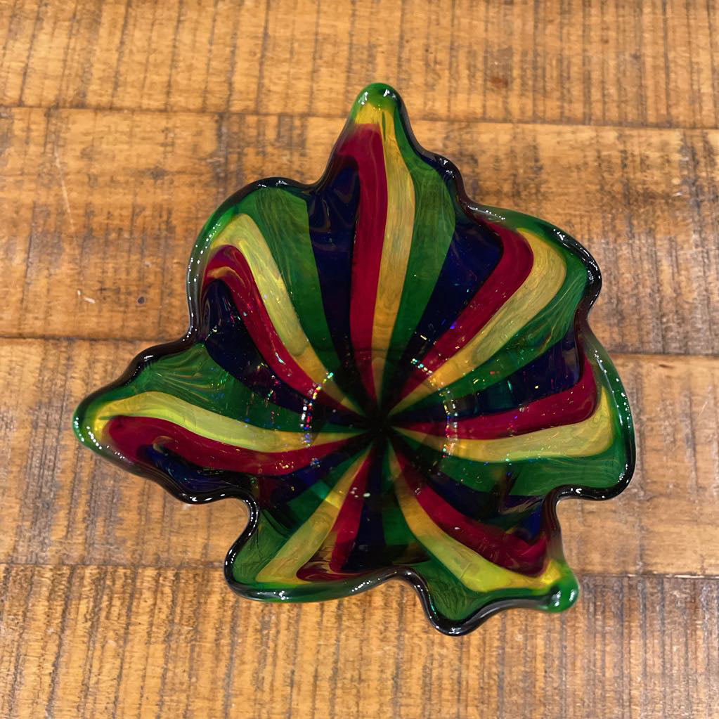 MultiColor Glass Stripe Decorative Bowl SMALLS