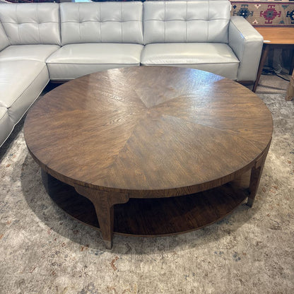 Large Round 2 Tier Starburst Pattern Coffee Table
