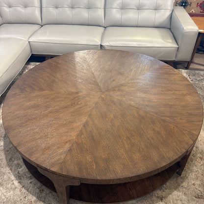 Large Round 2 Tier Starburst Pattern Coffee Table