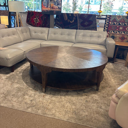 Large Round 2 Tier Starburst Pattern Coffee Table